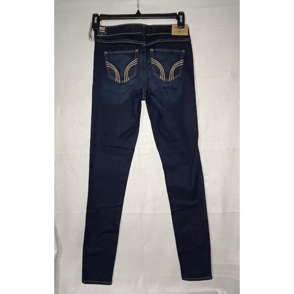 Hollister Womens Ultra High Rise Super Skinny Jeans 25x31 Stretch Dark Wash NWT - Picture 2 of 8